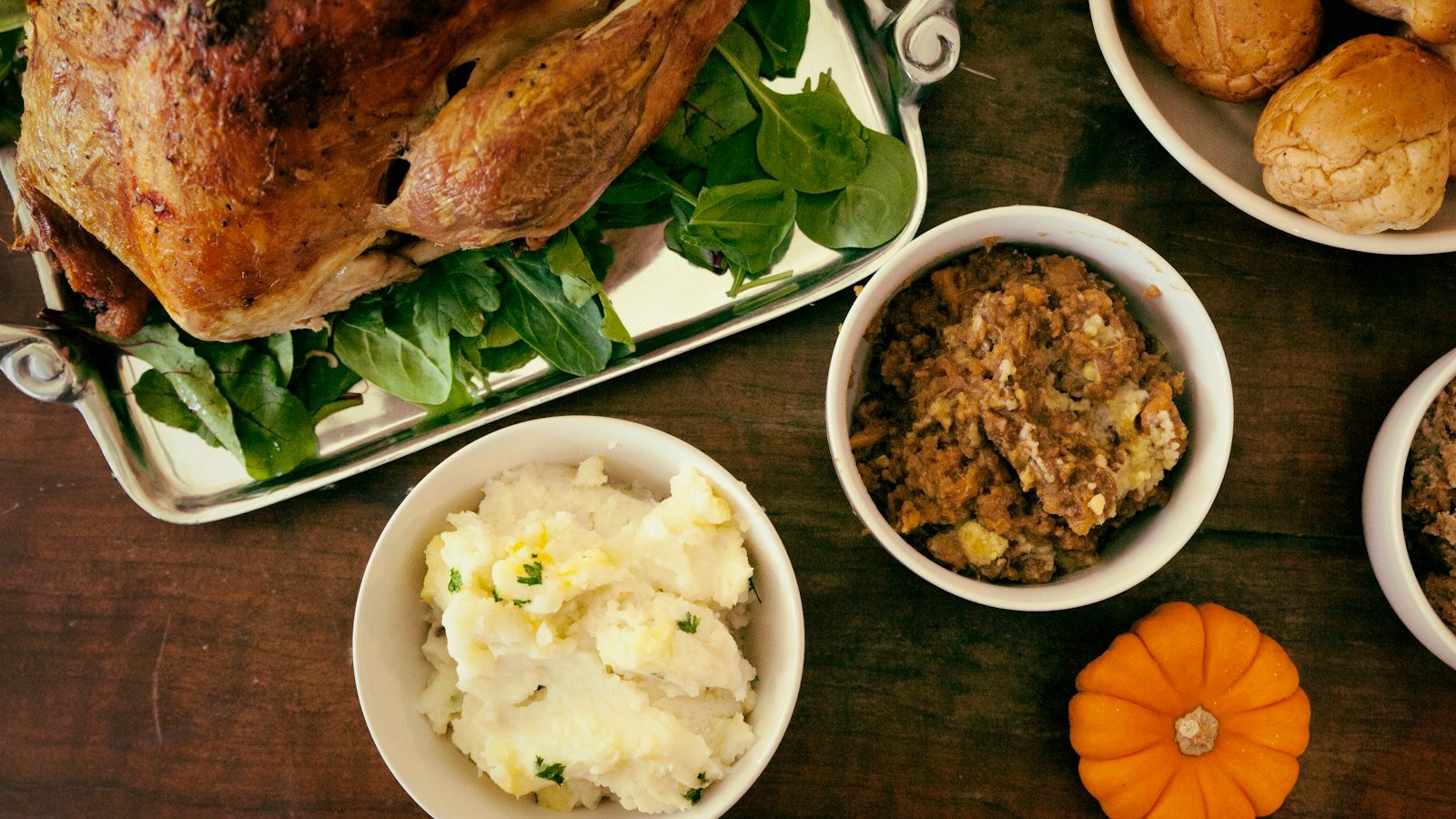 Thanksgiving meal served on a table