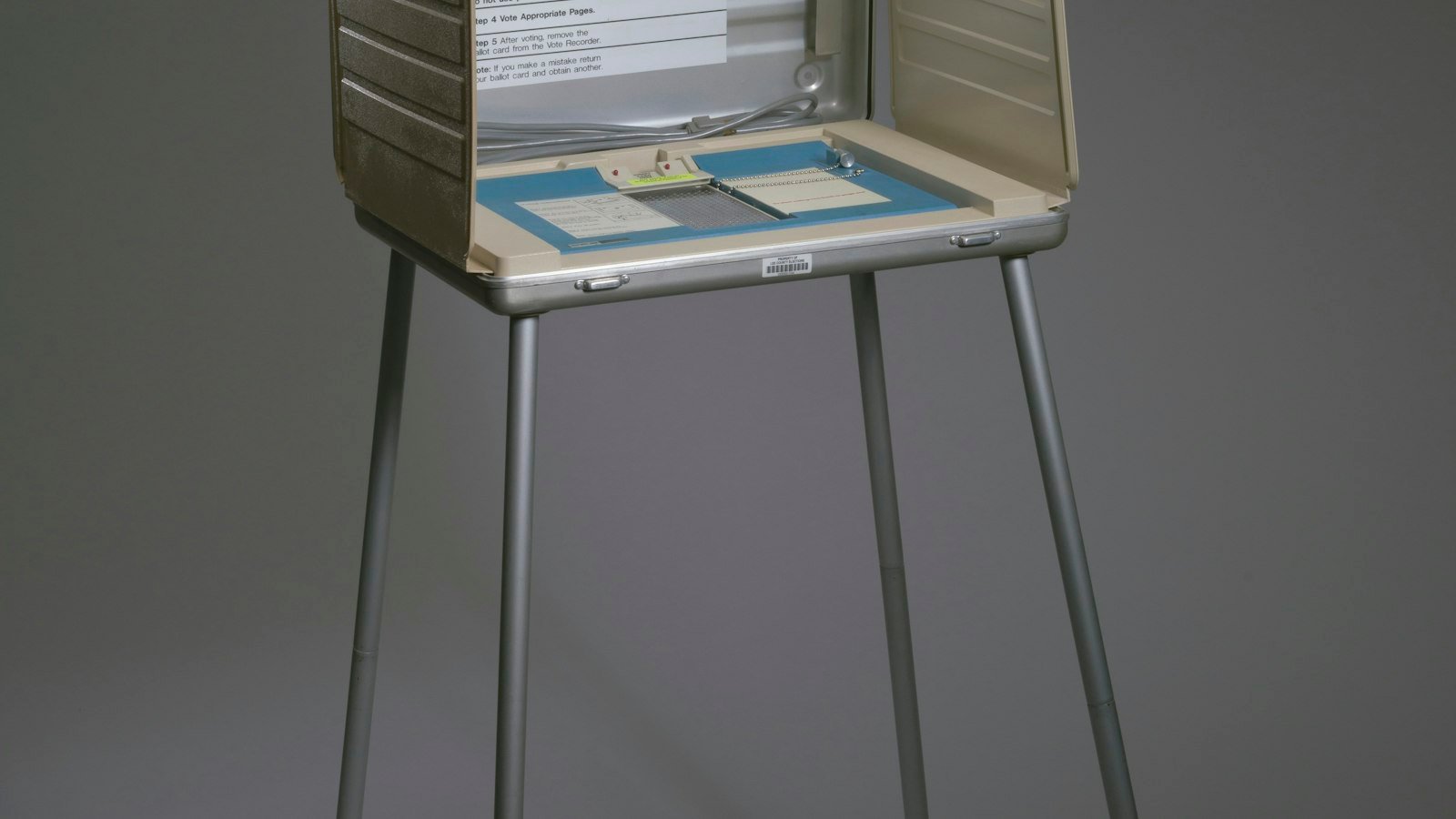 Vintage portable voting booth with instructions